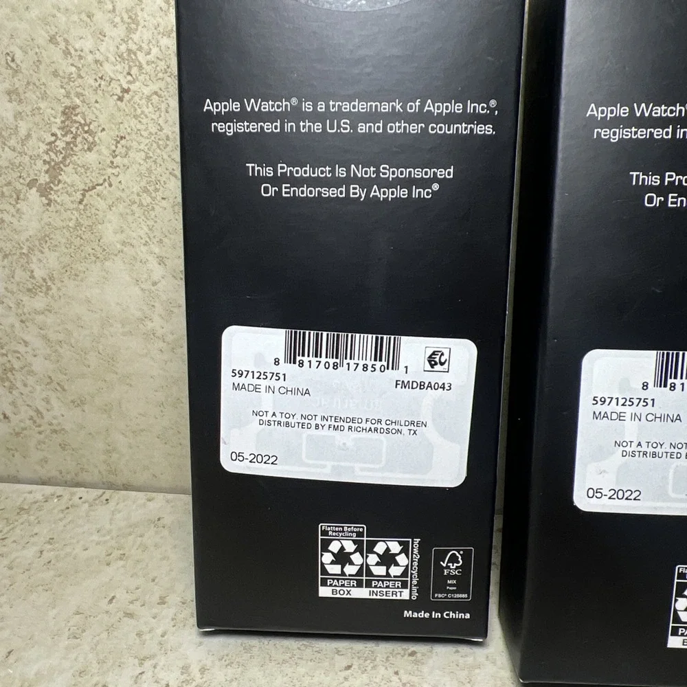 New! Lot Of 3 Watch Bands For Apple Watch (38mm To 41mm) Black Silver‎ Clasp NIB